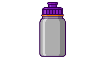 Fototapeta premium Creative insulated water bottle illustration, colorful line vector icon for summer beach vacation and eco friendly hydration, modern flat minimalist graphic design on a white background.