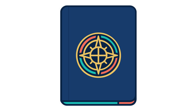 International travel passport line vector icon with editable stroke on white background for summer vacation and global tourism illustration featuring a colorful minimalist graphic design.