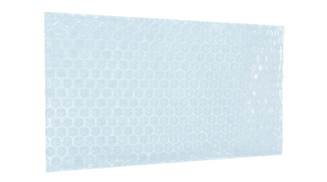 Isolated plastic bubble wrap sheet for packaging and shipping protection concepts