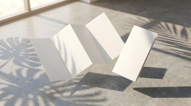 High Quality 3D Fourfold For Mockup with White Background