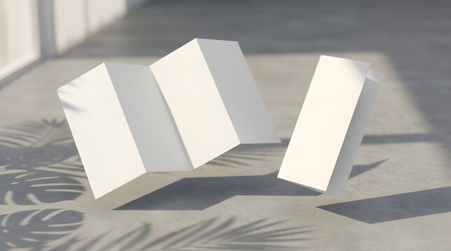 High Quality 3D Fourfold For Mockup with White Background