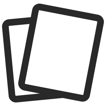 minimalist duplicate documents icon vector illustration in modern flat style with clean black outline and overlapping rounded rectangles