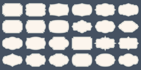 Vintage Label Frame Collection Set, Elegant Banner Template, Decorative Label Frames