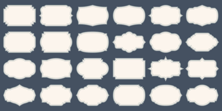 Vintage Label Frame Collection Set, Elegant Banner Template, Decorative Label Frames