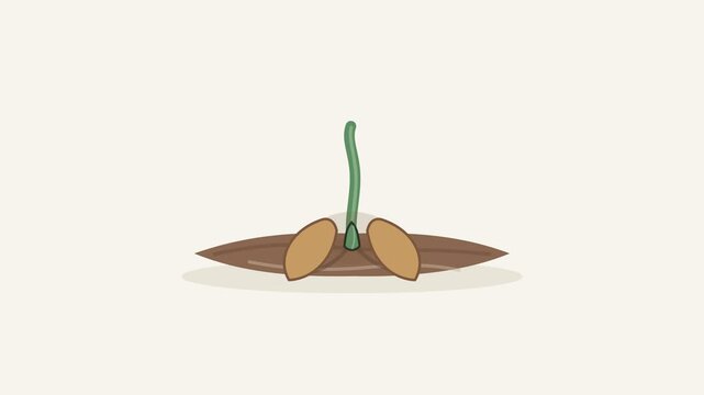 Green Sprout Seedling Growing From Seed Illustration For Botanical Growth And Nature Concept