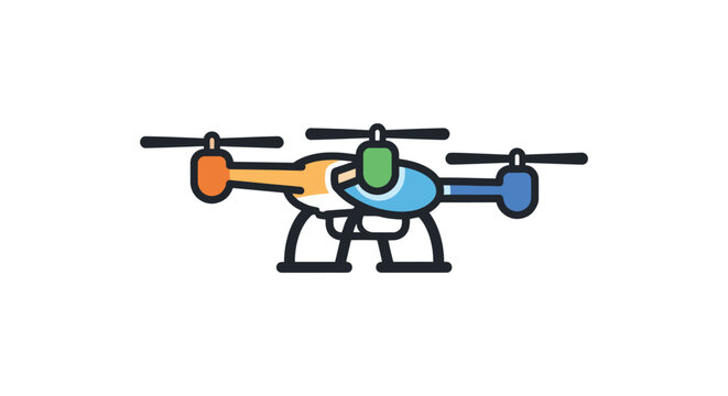 Drone Line art vector Icon minimal color pattern illustration.eps