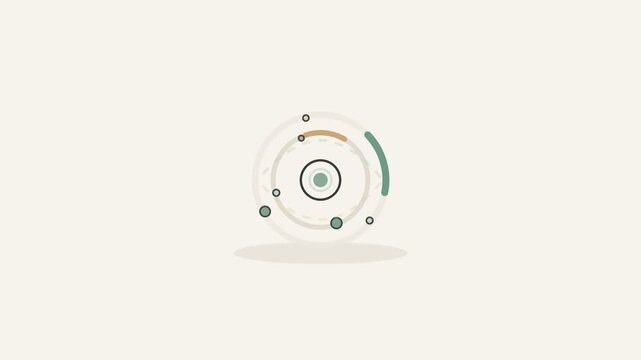 Abstract loading animation featuring a rotating celestial orbit design with minimalist circles