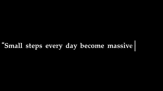 Steps quote displays motivational text on a dark backdrop to represent incremental progress in business.