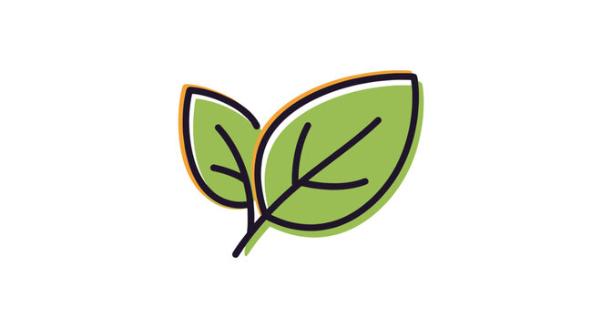 Basil leaf illustration Line abstract minimal creative.eps