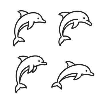 Seamless dolphin pattern with minimalist dark background