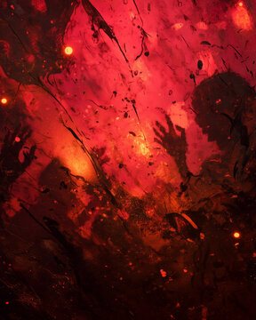 Red grunge abstract texture with glowing embers