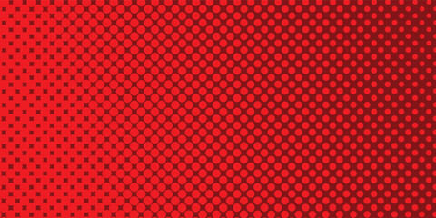 Obraz premium Abstract red halftone dot pattern background with dark gradient for vibrant energy and pop art style design eps10