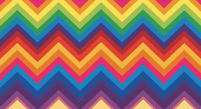 rainbow chevron pattern creating a seamless and vibrant colorful background ideal for abstract geometric designs textile prints or web graphics.