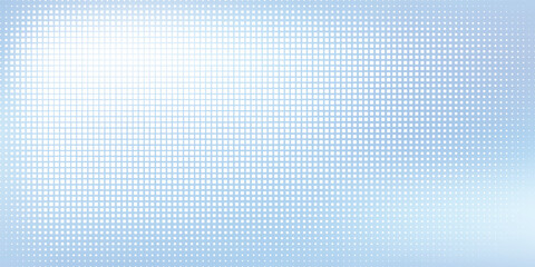 Fototapeta premium Abstract white and light blue square halftone pattern background with soft gradient for clean minimal technology design