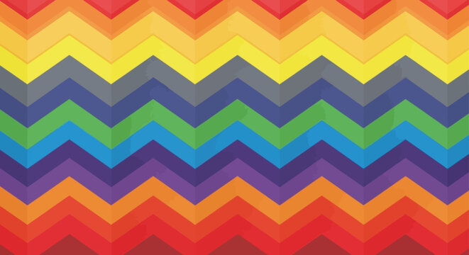 vibrant rainbow chevron seamless pattern with colorful zigzag stripes creating a modern abstract geometric background.