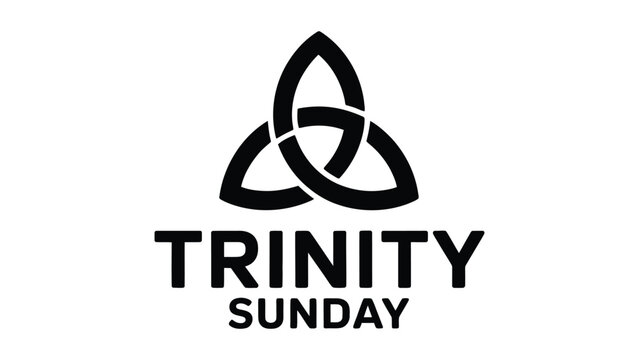 trinity sunday christian illustration with holy trinity knot symbol and bold typography representing faith spirituality worship religion church unity and sacred devotion