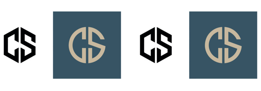 Modern graphic design showcasing two distinct 'CS' letter logos for versatile corporate branding.