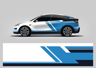 blue modern vector background for decal or wrap car design © Lancar