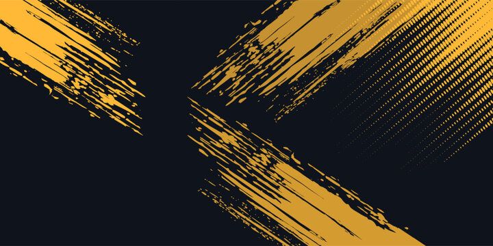 Dots pop art comics sport style vector illustration. Dots halftone yellow and black color pattern gradient grunge texture background.