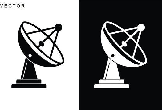 Satellite dish vector icon, technology apps antenna symbol, radar icon, Vector illustration