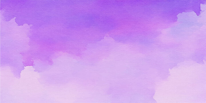 Vintage abstract watercolor paper background featuring pink and violet paint splashes with a grunge texture and light purple cloud patterns for an aged artistic wall design
