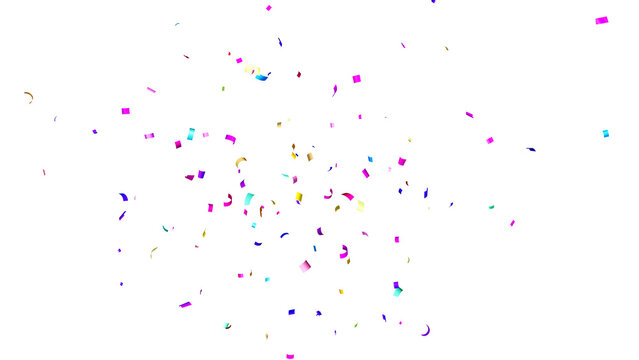 PNG Confeti Failling Colorful Confetti against a White Background. Muticolor Confetti Transparent Background. 3d Rendering Transparent Confeti. Confetti partical isolated on transparent background.