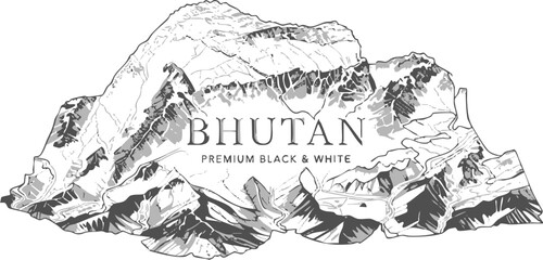 Obraz premium Map Bhutan