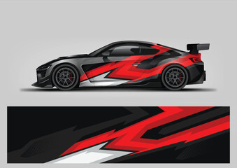 Obraz premium abstract red vector background for decal or wrap car design