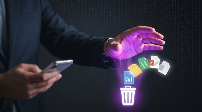 Mobile Data Management and File Deletion on Smartphone Screen