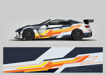 Obraz premium Premium Racing Car Livery, Abstract Vinyl Wrap Design with Sharp Sport Graphics
