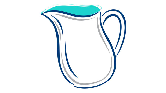 Professional stainless steel milk pitcher vector icon for cafe latte art and barista tools featuring a modern colorful line design with an editable stroke for customizable graphic projects.
