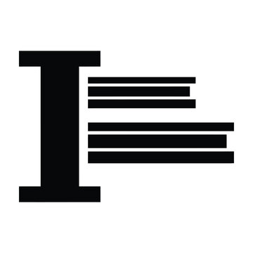 Text Alignment Left Icon Symbol for User Interface Design and Word Processing Software Tools