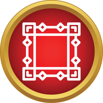Selecting a square area with control points in a red and gold emblem