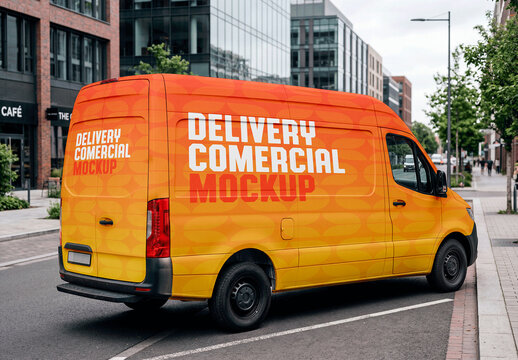 Commercial Delivery Van Mockup