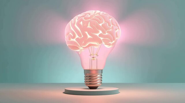 フロストガラス越しに脳形フィラメントが柔らかく灯る電球