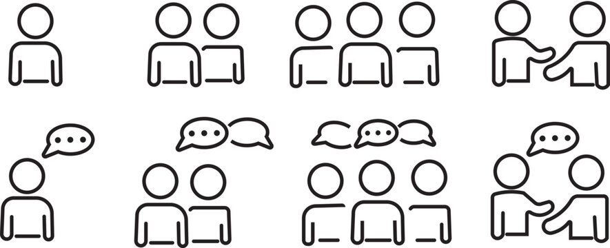 Printcommunication, conversation, meeting, people, vector, discussion, social, collaboration, speaking, interaction, teamwork, dialogue, group, icon, partnership, human relationships, cooperation, con
