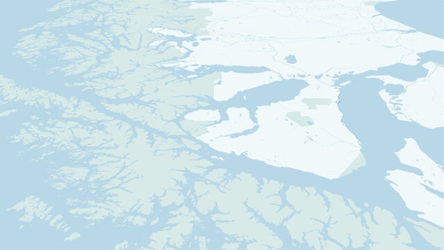 Modern minimalist vector map of Punta Arenas, Chile. High-quality scalable illustration of Punta Arenas city grid, Strait of Magellan coastline, and Patagonia urban layout for posters 