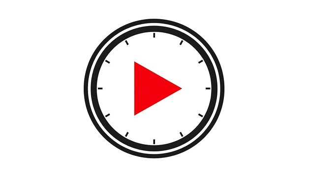A simple play button icon with a red triangle