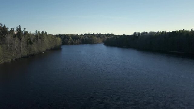Sunset in the lake in Espoo