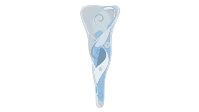 Colorful glass icicle drop vector icon with editable stroke, elegant winter holiday illustration representing frozen ice decoration with adjustable line weight and minimalist clean design.
