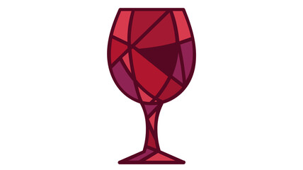 Obraz premium Sleek colorful line vector icon of a red wine glass illustration for catering services and gourmet food blogs featuring a beautiful minimalist flat design style on a clean white background for web.