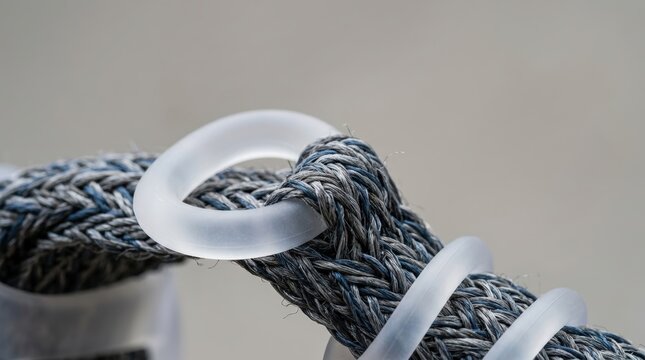 Object only concept woven brace fabric intersecting with translucent rings