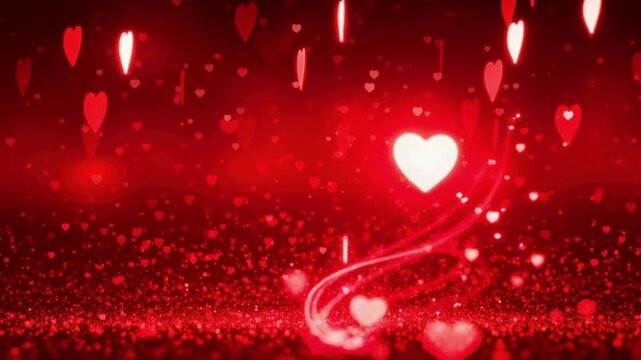 Red heart shaped bubbles floating in water love