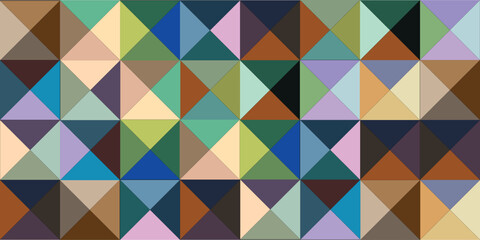 Fototapeta premium Geometric abstract background with pastel and earth tone triangles