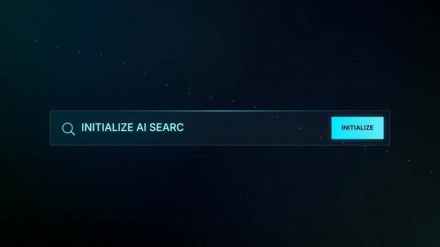 Initializing AI Search Bar Futuristic Digital Data Interface