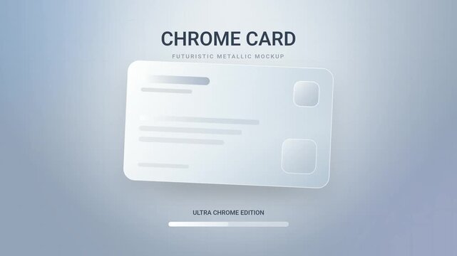 Chrome Card Futuristic Metallic Mockup for Digital Payment Design