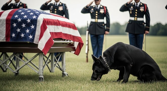 Military funeral honors a solemn farewell with a canine companion