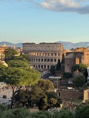 Fototapeta premium The great Colosseum of Rome, Italy, is one of the wonders of the world. images from day to night.