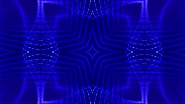 3d render VJ Loop particles Vivid shifting grid and stage lighting effects. Bright digital scene with flowing shapes and vibrant illumination. Animated colorful graphics showcasing moving grids
