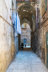 Obraz premium The Taranto City old town street view in Italy
